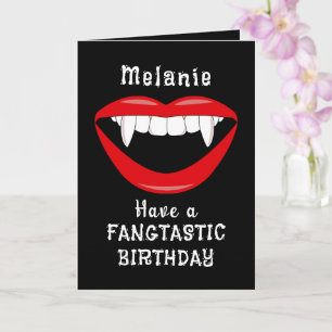 Gothic Vampire Fangs Verjaardag Kaart
