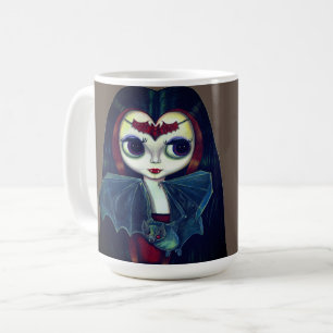 Gothic Vampire Girl met Bat Big Eyes Cute Koffiemok