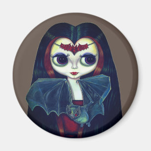 Gothic Vampire Girl met Bat Big Eyes Cute Magneet