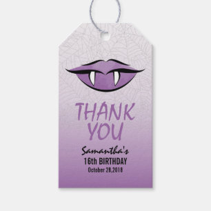 Gothic Vampire Halloween Birthday Dank je Label Cadeaulabel