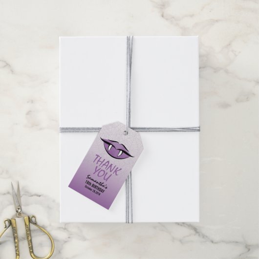 Gothic Vampire Halloween Birthday Dank je Label Cadeaulabel (Met Touw)