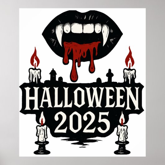 Gothic Vampire Halloween Poster (Voorkant)