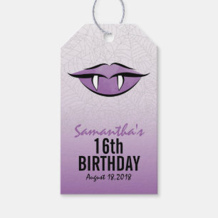 Gothic Vampire Lips Halloween Birthday Gift Label Cadeaulabel