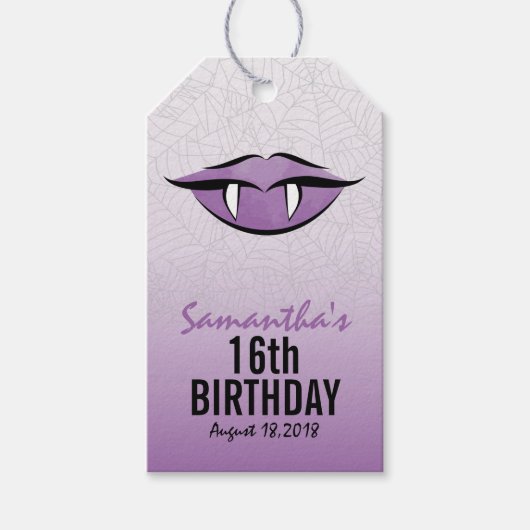 Gothic Vampire Lips Halloween Birthday Gift Label Cadeaulabel (Voorkant)