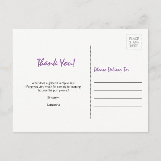 Gothic Vampire Lips Halloween Birthday Hartelijk d Briefkaart (Achterkant)