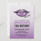 Gothic Vampire Lips Halloween Birthday Kaart (Voorkant)