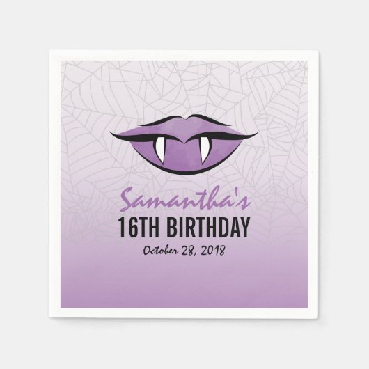Gothic Vampire Lips Halloween Birthday Paper Napki Servet (Voorkant)