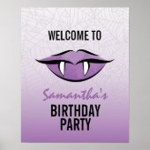 Gothic Vampire Lips Halloween Birthday Poster (Voorkant)