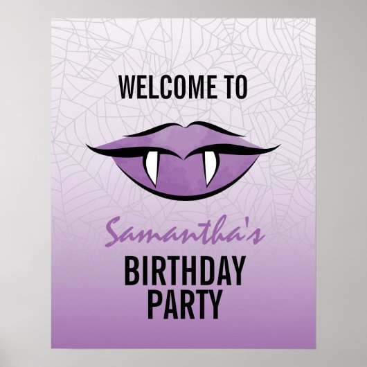 Gothic Vampire Lips Halloween Birthday Poster (Voorkant)
