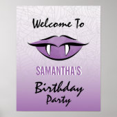 Gothic Vampire Lips Halloween Birthday Poster (Voorkant)
