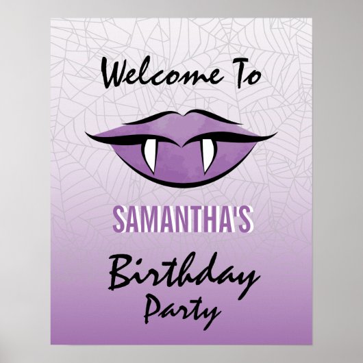 Gothic Vampire Lips Halloween Birthday Poster (Voorkant)