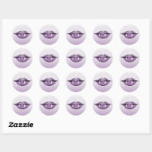 Gothic Vampire Lips Halloween Birthday Round Stick Ronde Sticker (Vel)
