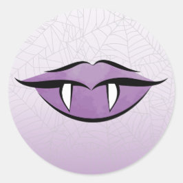 Gothic Vampire Lips Halloween Birthday Round Stick Ronde Sticker