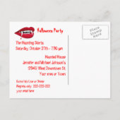 Gothic Vampire Lips Halloween Party Uitnodiging (Achterkant)