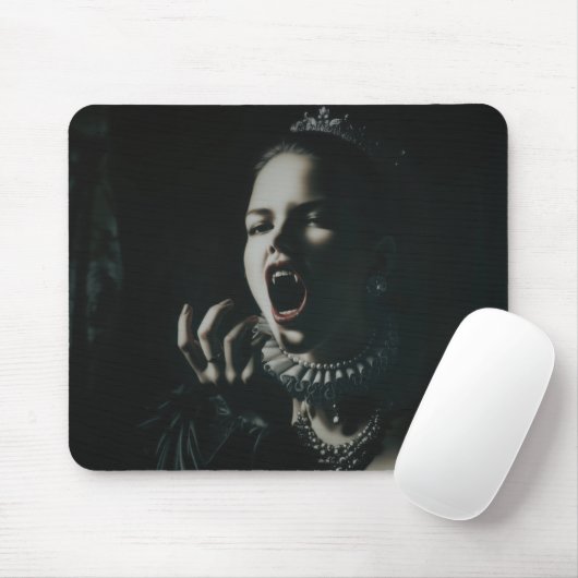Gothic Vampire Queen Mouse Pad – Dark Fantasy Desk Muismat (Met muis)