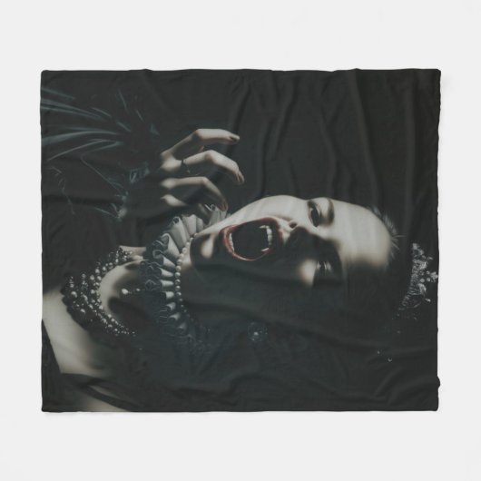 Gothic Vampire Queen Throw Blanket – Dark Fantasy  Fleece Deken (Voorkant (Horizontaal))