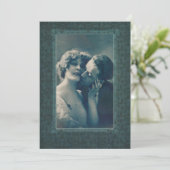 Gothic Vampire Romance Dracula en Lover Victoriaan Kaart (Staand voorkant)