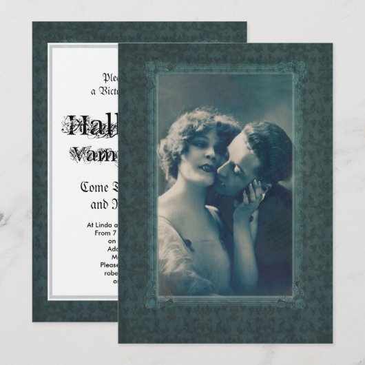 Gothic Vampire Romance Dracula en Lover Victoriaan Kaart (Voorkant / Achterkant)