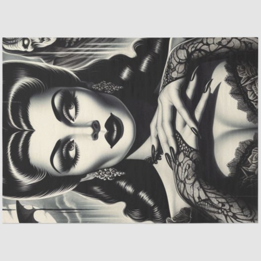 Gothic Vampire Woman Tissuepapier (Voorkant)