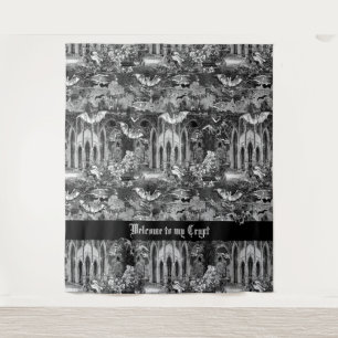 Gothic Vampires Crypt Graveyard Scene met Vleermui Wandkleed