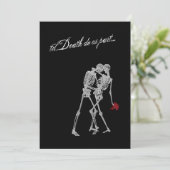 Gothic van Bride en Groom Skeletons Wedding Kaart (Staand voorkant)
