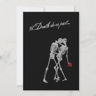 Gothic van Bride en Groom Skeletons Wedding Kaart