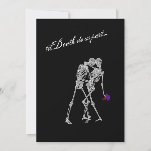 Gothic van Bride en Groom Skeletons Wedding Kaart (Voorkant)
