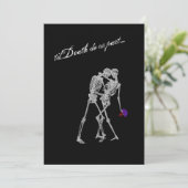 Gothic van Bride en Groom Skeletons Wedding Kaart (Staand voorkant)