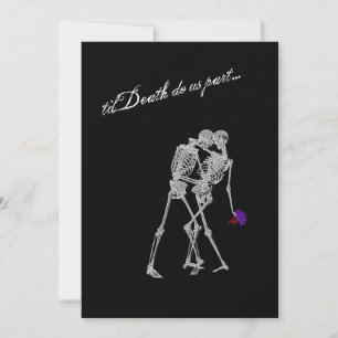Gothic van Bride en Groom Skeletons Wedding Kaart
