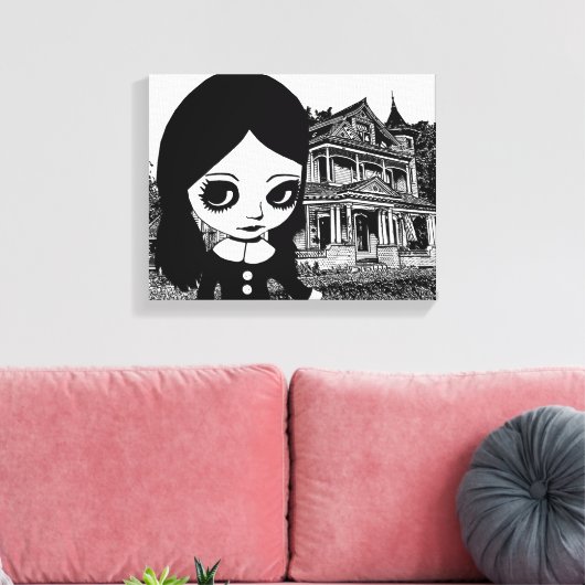 Gothic van de grote ogen canvas afdruk (Insitu (Woonkamer))