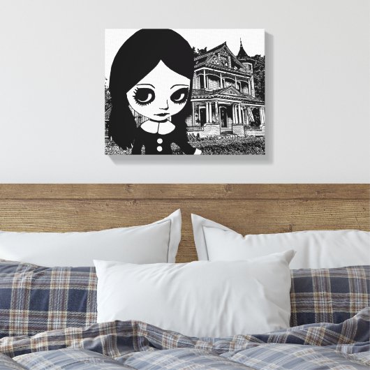 Gothic van de grote ogen canvas afdruk (Insitu (Slaapkamer))