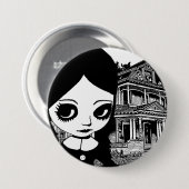 Gothic van de grote ogen ronde button 7,6 cm (Voorkant /achterkant)