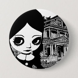 Gothic van de grote ogen ronde button 7,6 cm