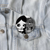 Gothic van de grote ogen ronde button 7,6 cm (In situ)