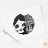 Gothic van de grote ogen ronde sticker (Envelop)