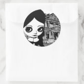 Gothic van de grote ogen ronde sticker (Tas)