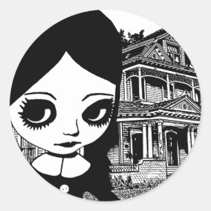 Gothic van de grote ogen ronde sticker