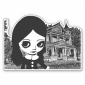 Gothic van de grote ogen sticker (Voorkant)