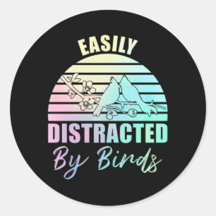 Gothic van de vogeluitlooppap Cute Birds Couple Bi Ronde Sticker