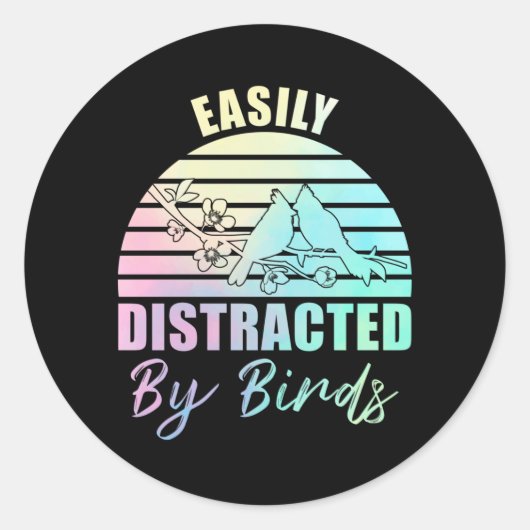 Gothic van de vogeluitlooppap Cute Birds Couple Bi Ronde Sticker (Voorkant)