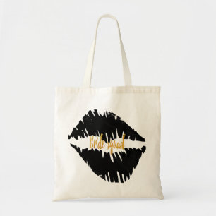 Gothic van de zwarte goudbridpenkus tote bag