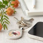 Gothic van het bloedRoos Wedding Party Gift Peach Sleutelhanger (Zijkant)