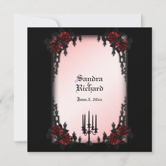 Gothic van het Franse Roos Theme Weddenschap Kaart (Achterkant)