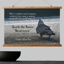 Gothic van Poe's Raven Quote Hangend Wandkleed