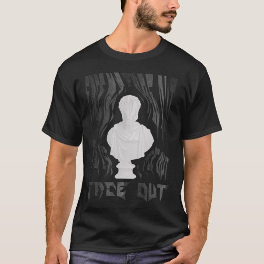 Gothic Vaporwave Classical Bust Text Art Tee T-shirt (Voorkant)
