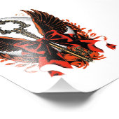 Gothic Velvet Bow Key met vleugels en maan Foto Afdruk (Hoek)