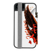 Gothic Velvet Bow Key met vleugels en maan Incipio iPhone Portemonnee Hoesje (Agenda Achterkant)