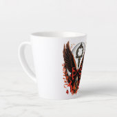 Gothic Velvet Bow Key met vleugels en maan Latte Mok (Linkerhoek)