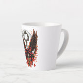 Gothic Velvet Bow Key met vleugels en maan Latte Mok (Rechterhoek)