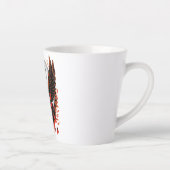 Gothic Velvet Bow Key met vleugels en maan Latte Mok (Rechts)